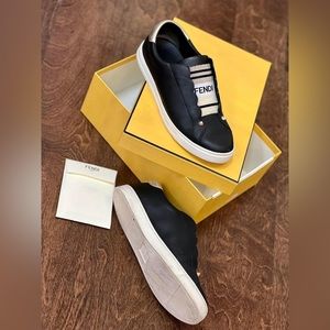 Fendi Rockoko leather slip on skate sneakers